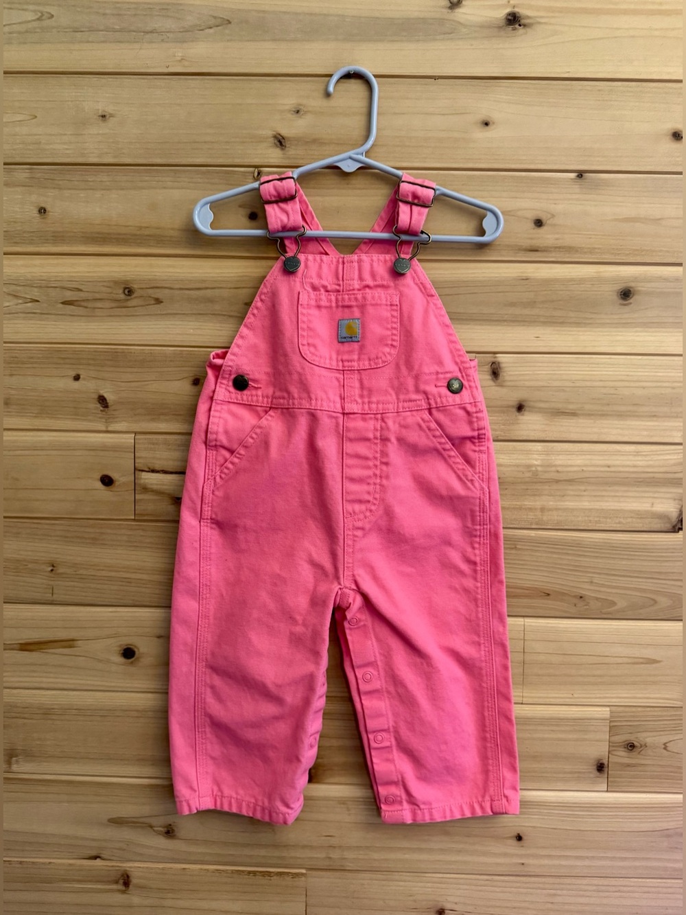 Carhartt 12 Months Girls Hot Pink Cotton Overalls